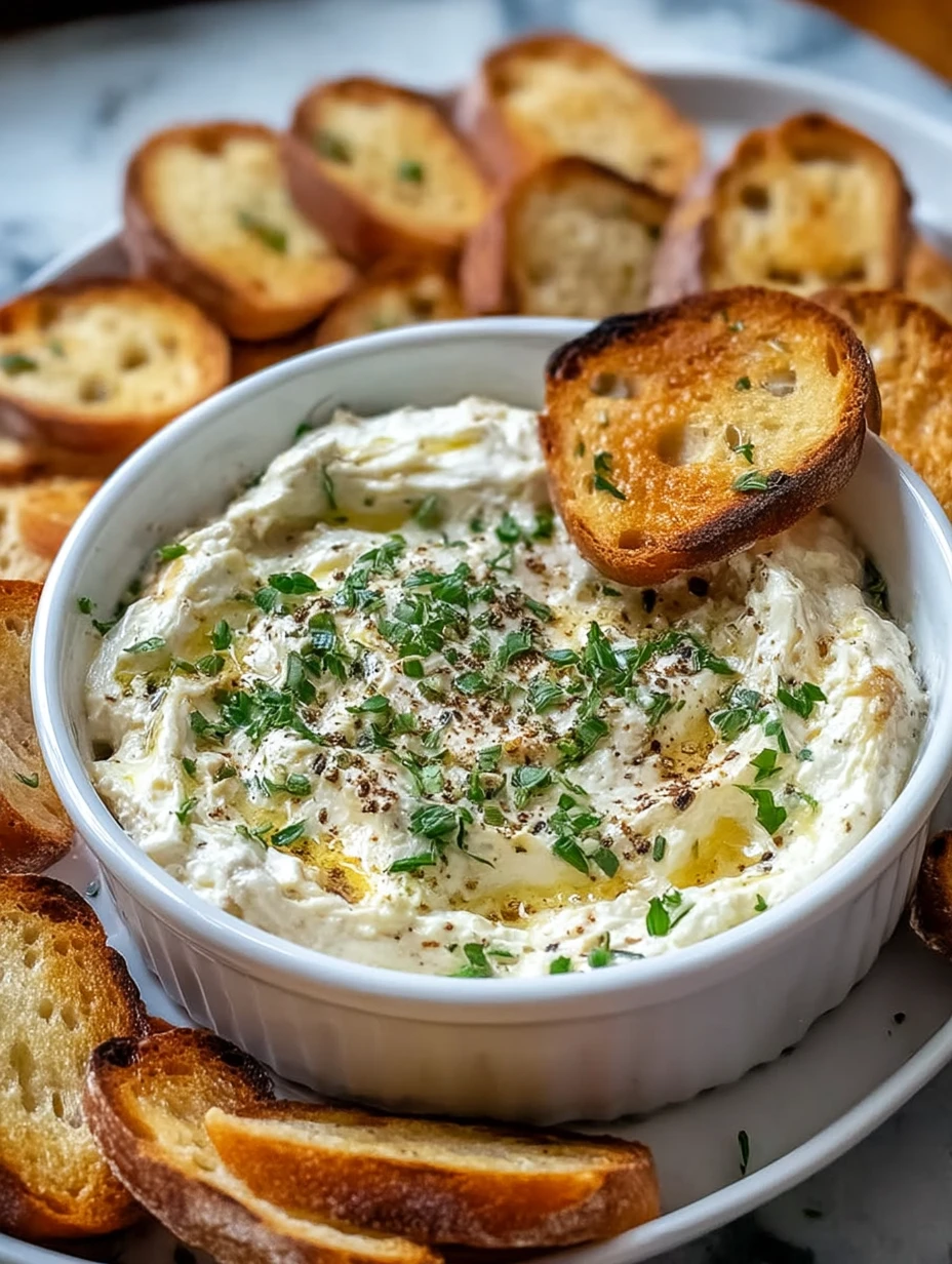 Warm Boursin Dip with Crostini