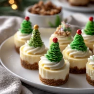 Adorable Christmas Mini Tree Cheesecakes