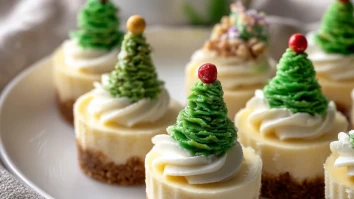 Adorable Christmas Mini Tree Cheesecakes