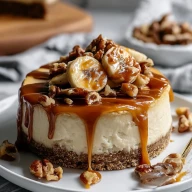 Banana Caramel Nut Cheesecake