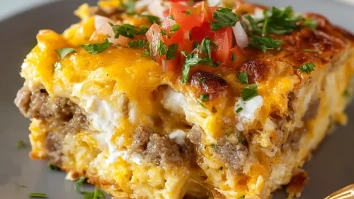 Cheesy Southwest Tortilla Breakfast Casserole