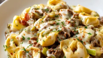 Crock Pot Cheesesteak Tortellini Recipe