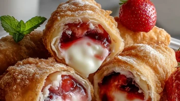 Deep Fried Strawberry Cheesecake Pies