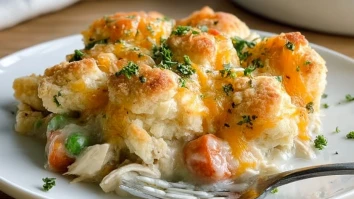 Easy Chicken Cobbler Dinner Casserole (Made with Red Lobster Biscuit Mix)