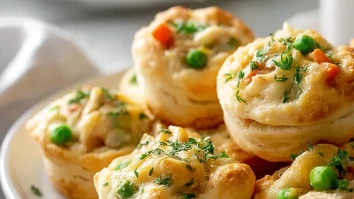 Easy Chicken Pot Pie Bites with Biscuits