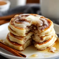 Easy Fluffy Cinnamon Roll Pancakes