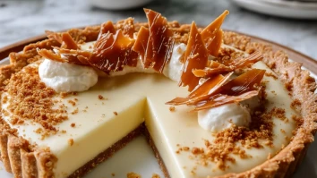 Eggnog Crème Tart with Caramel Shards