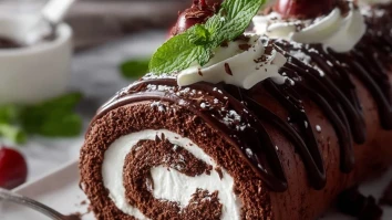 Elegant Black Forest Cake Roll