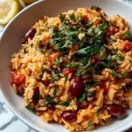 Healthy Mediterranean Rice and Beans