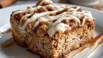 High-Protein Cinnamon Roll Baked Oatmeal