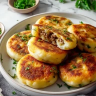 Homemade Meat Stuffed Potato Cakes