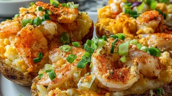 Loaded Cajun Seafood Stuffed Potatoes
