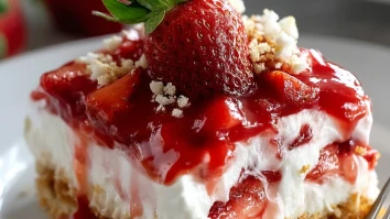No-Bake Strawberry Cheesecake Lasagna