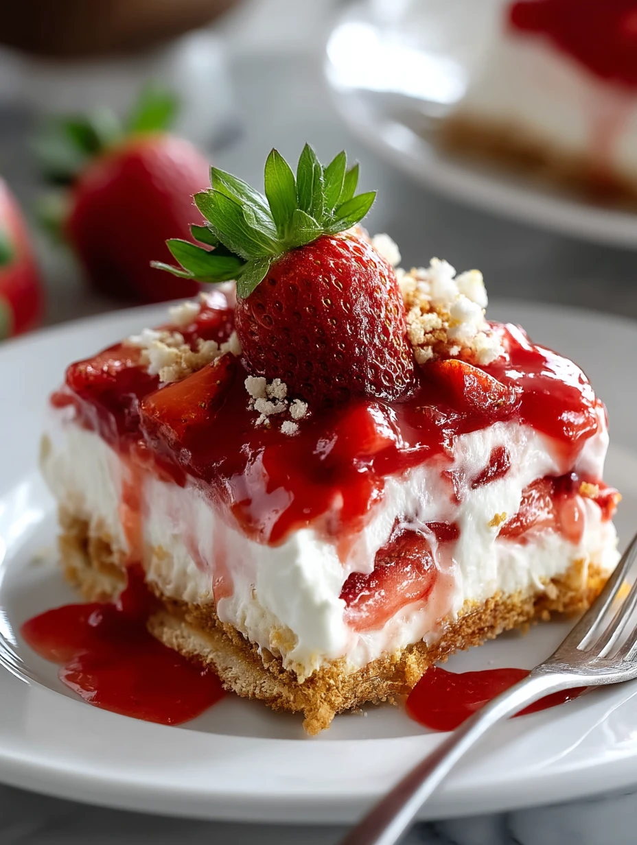 No-Bake Strawberry Cheesecake Lasagna