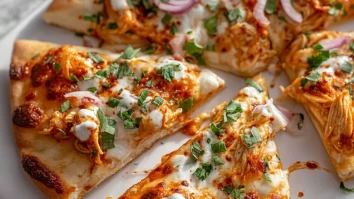 Spicy Buffalo Chicken Flatbread Pizza