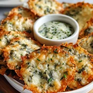 Spinach Dip Cheese Crisps