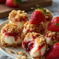 Strawberry Crunch Cheesecake Bites