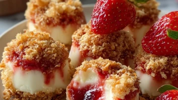 Strawberry Crunch Cheesecake Bites