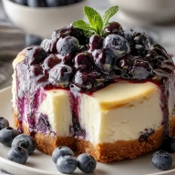 White Chocolate Blueberry Cheesecake
