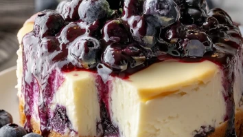 White Chocolate Blueberry Cheesecake