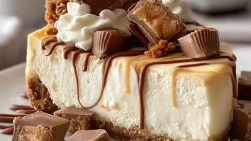 White Chocolate Reese’s Dream Cheesecake