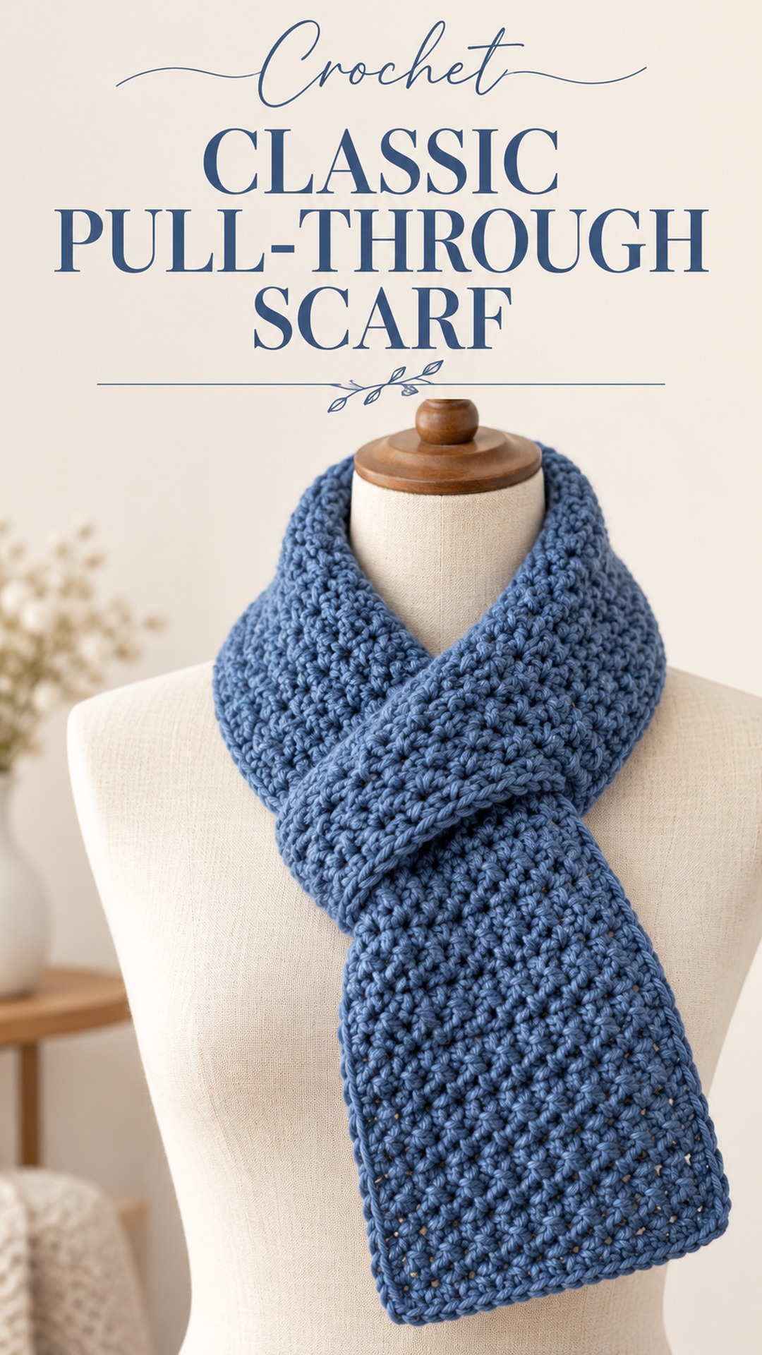 Crochet classic pull-through scarf