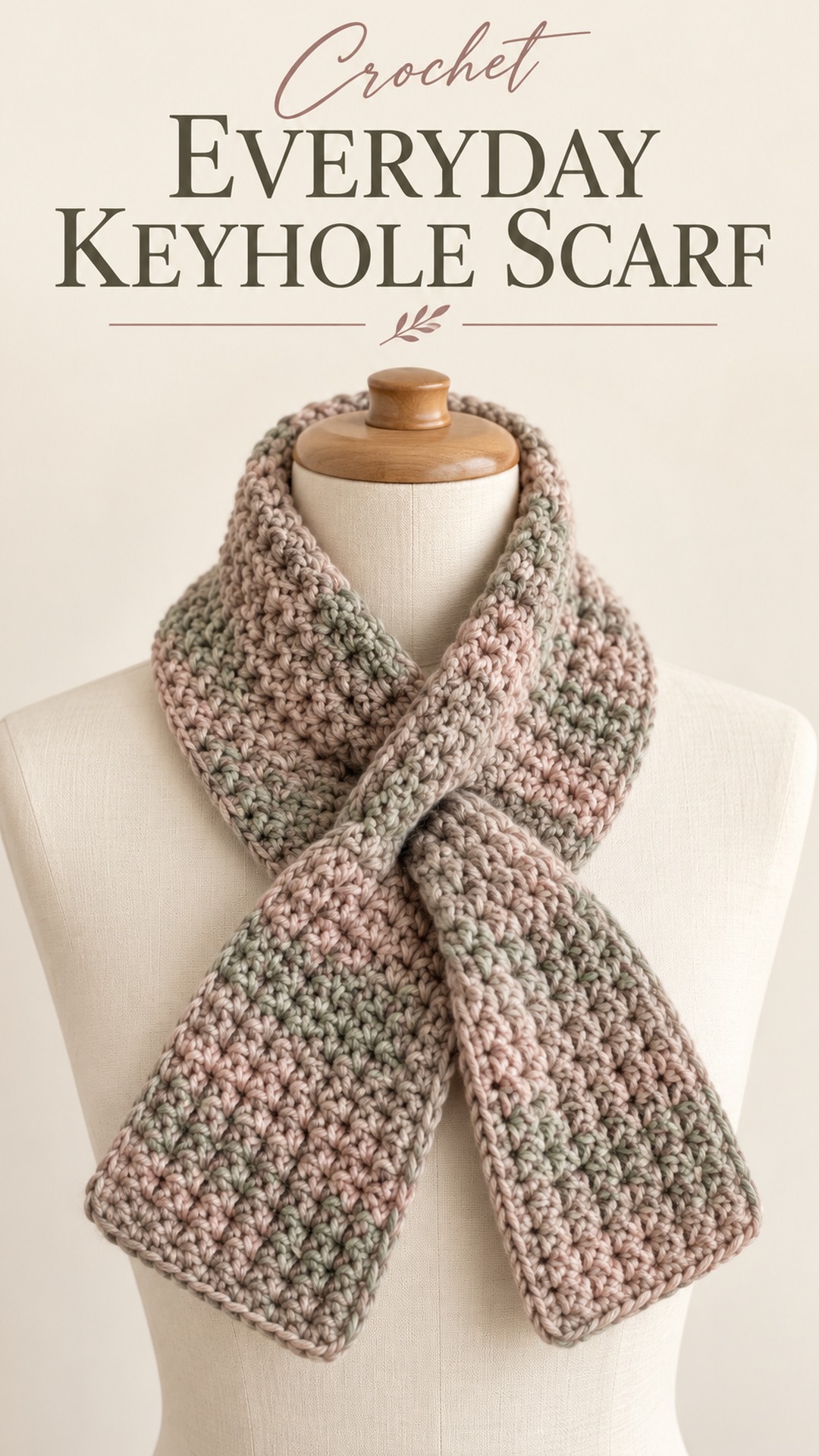 Crochet everyday keyhole scarf
