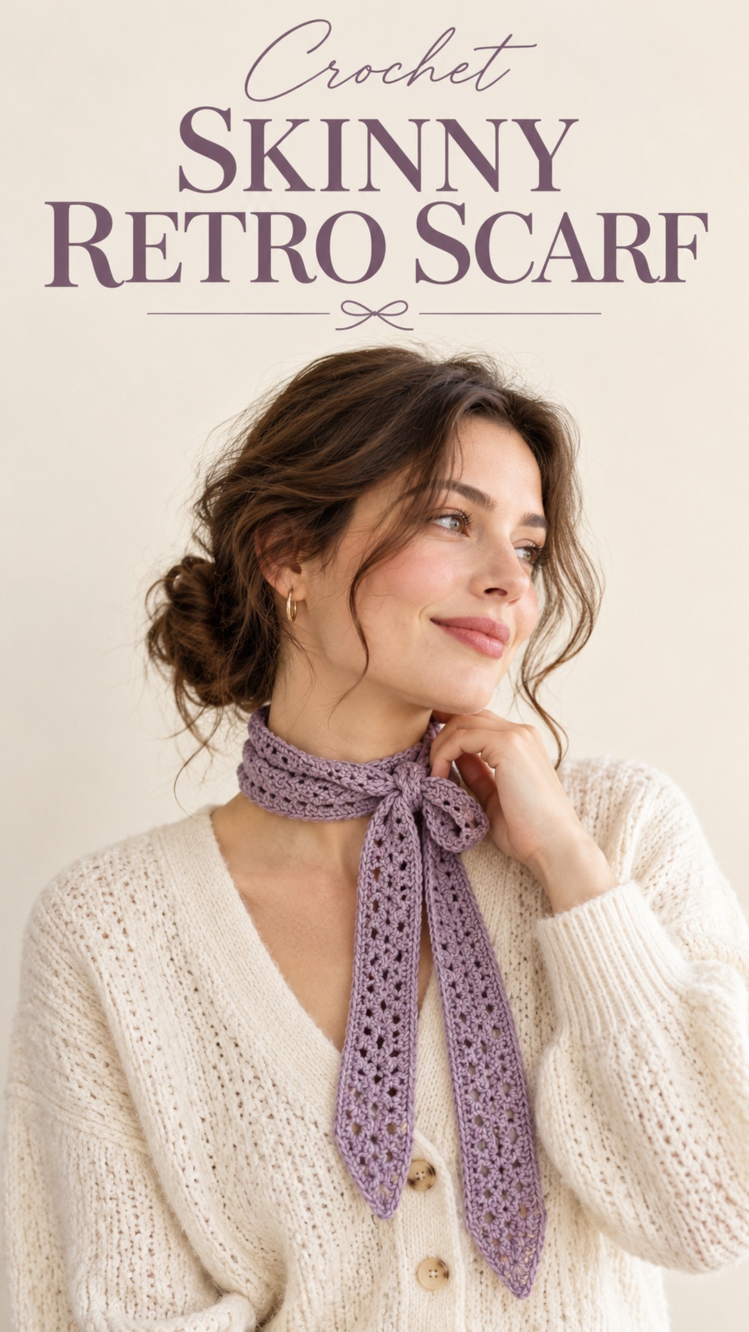 Crochet skinny retro scarf