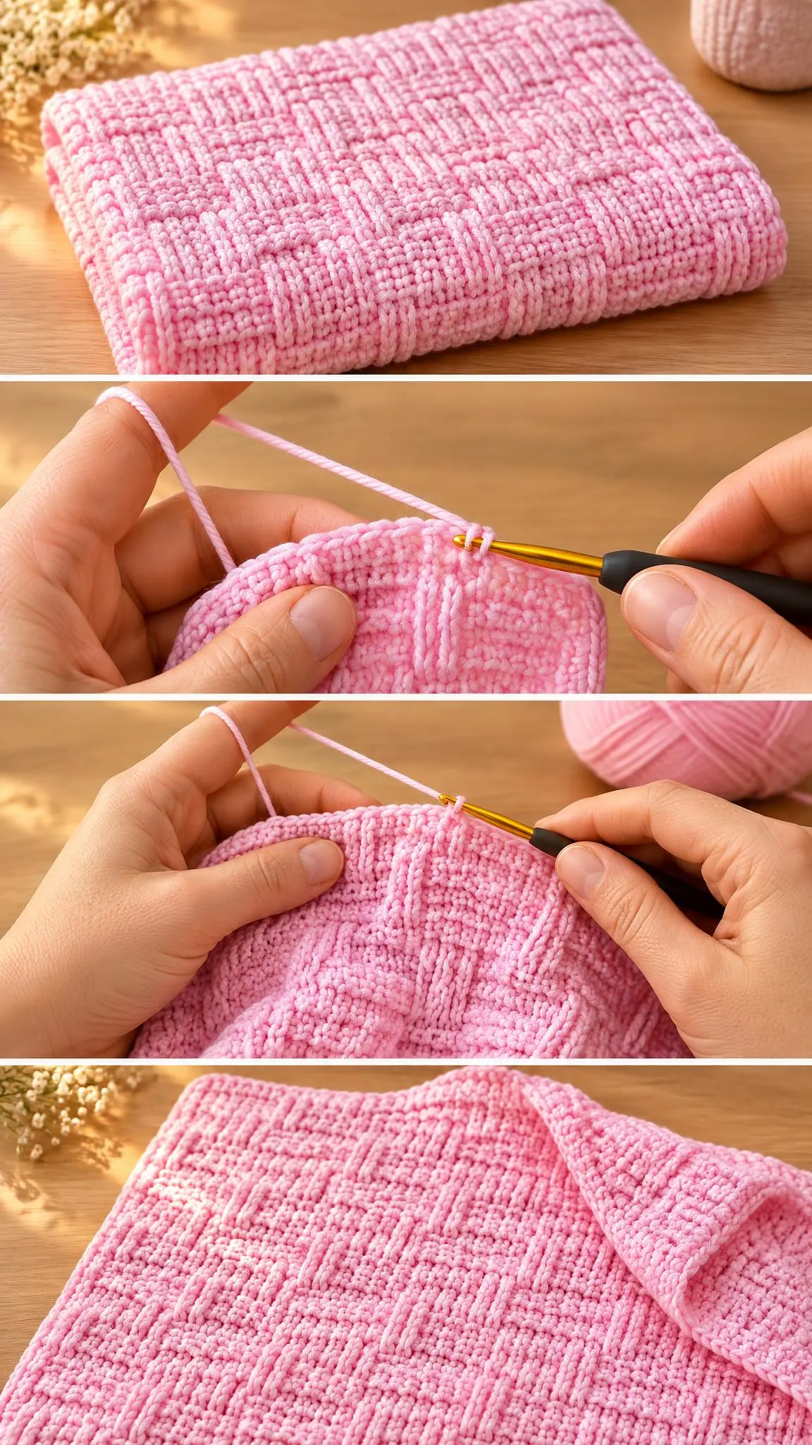 Create a stunning crochet textured stitch blanket that adds warmth and style to any room. This timeless classic features raised columns and flat panels for a beautiful design. Perfect for nurseries or as a cozy throw, follow our tutorial to make your own.