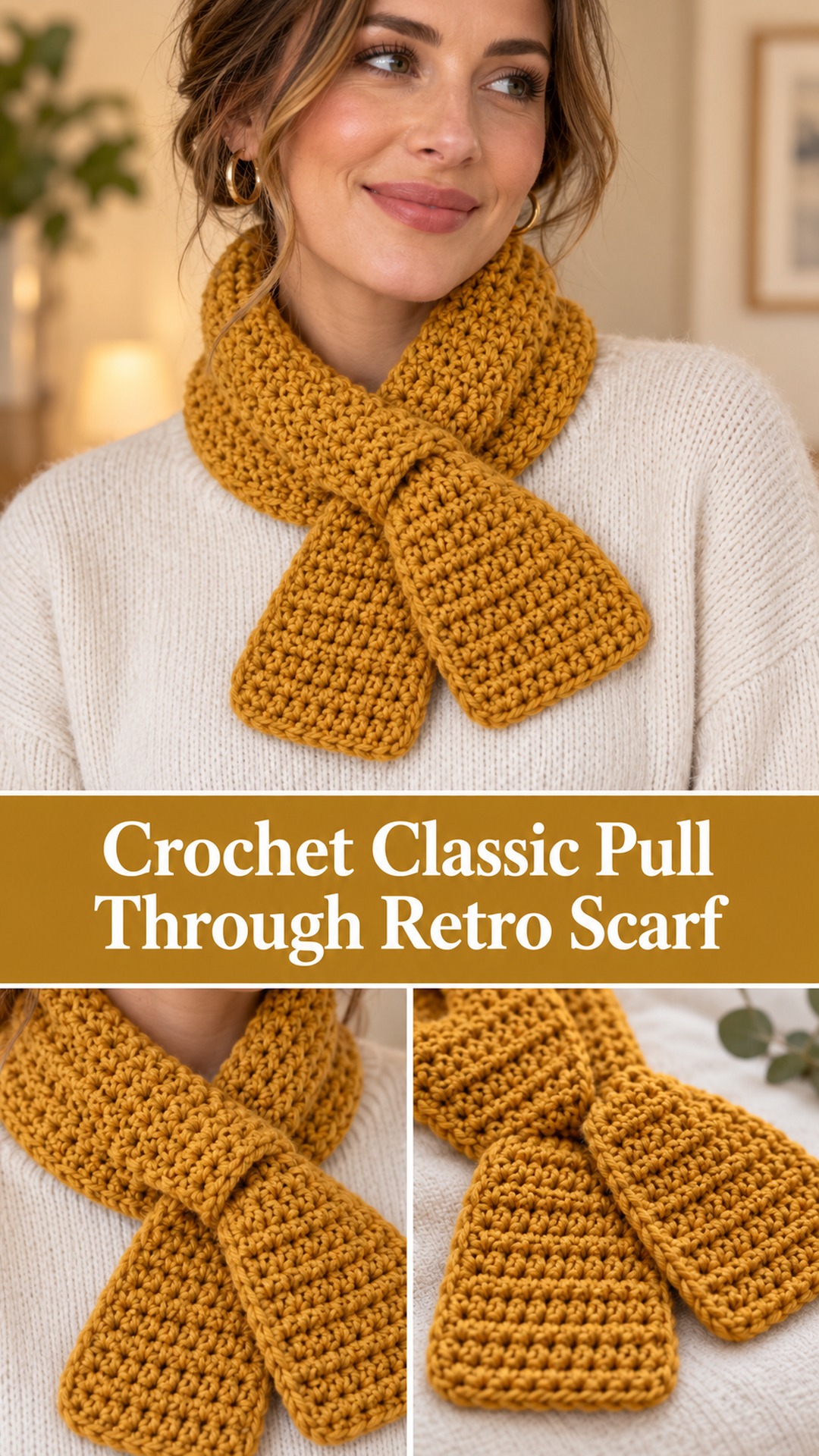 Crochet Classic Pull Through Retro Scarf