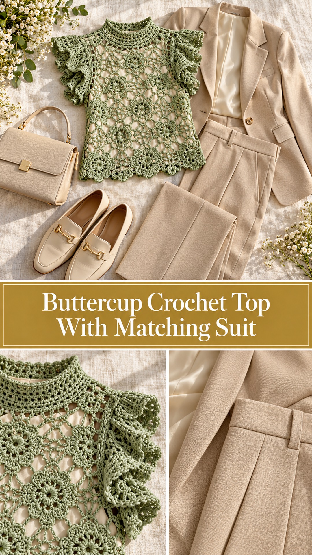 Buttercup Crochet Top With Matching Suit