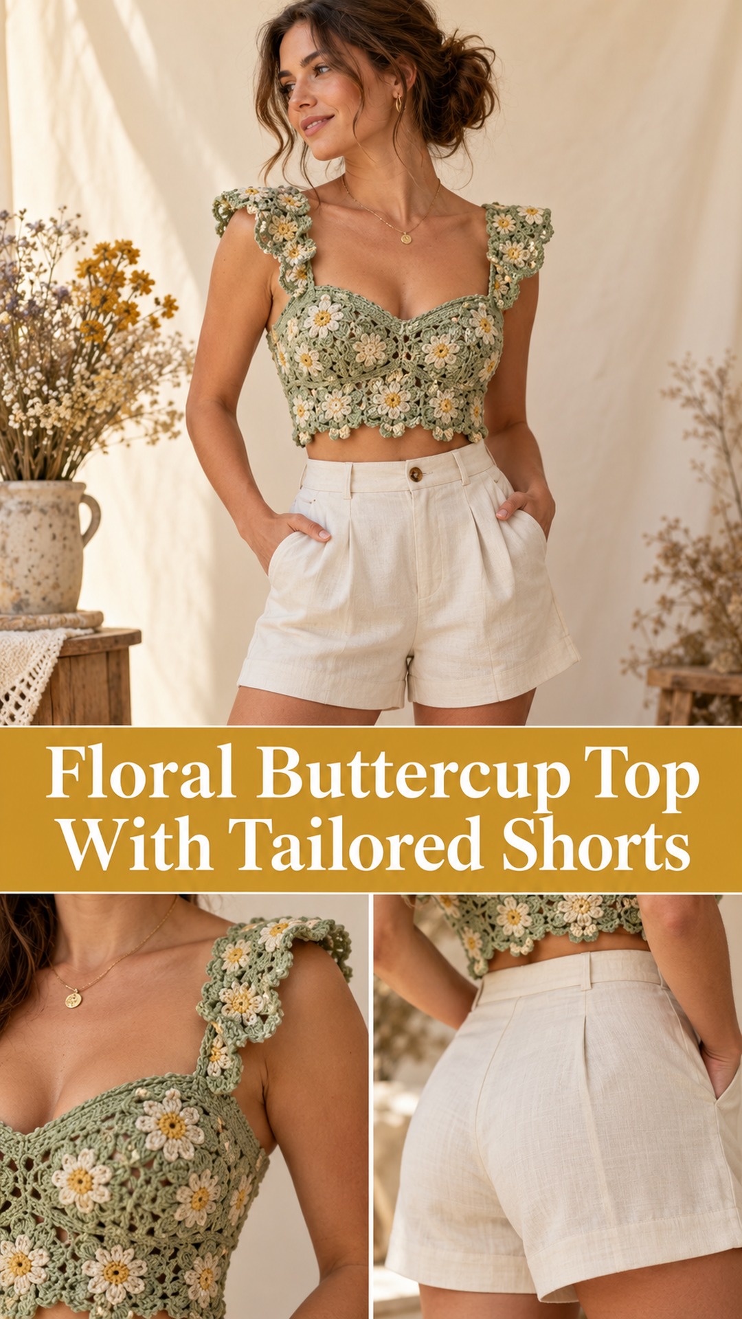 Floral Buttercup Top With Tailored Shorts