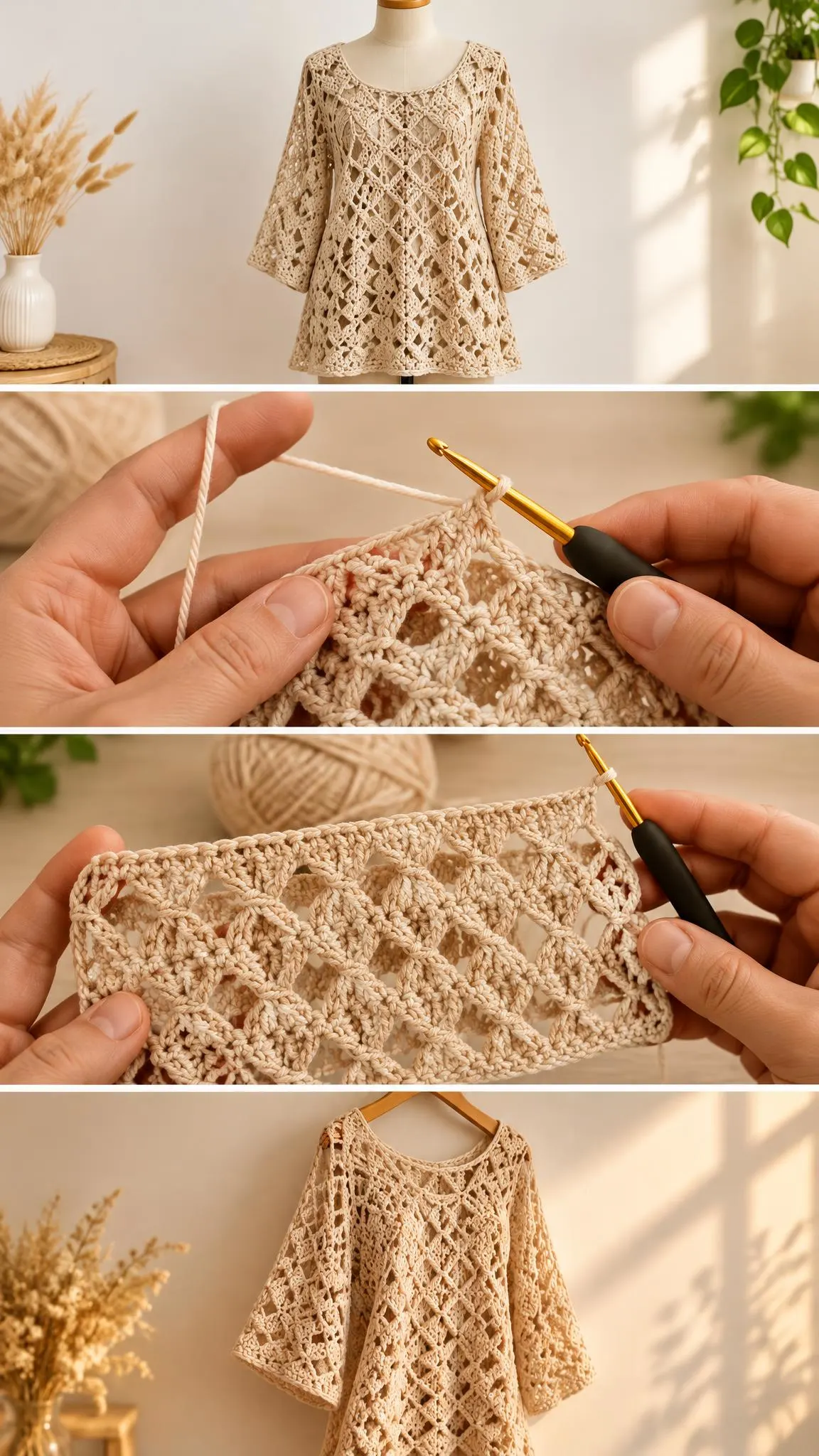 Crochet Tunic Blouse: A Chic and Airy Handmade Staple
